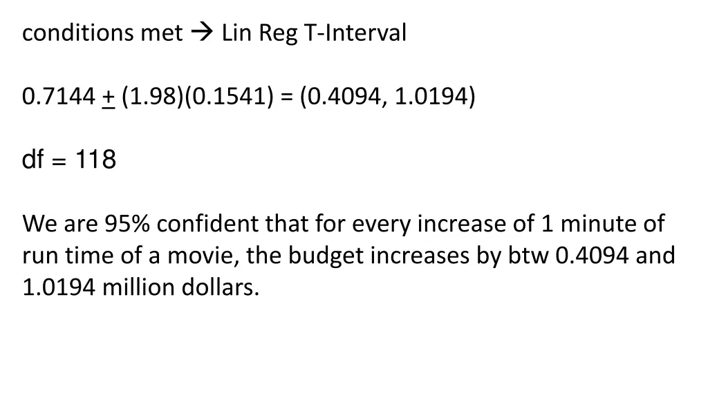 conditions met lin reg t interval