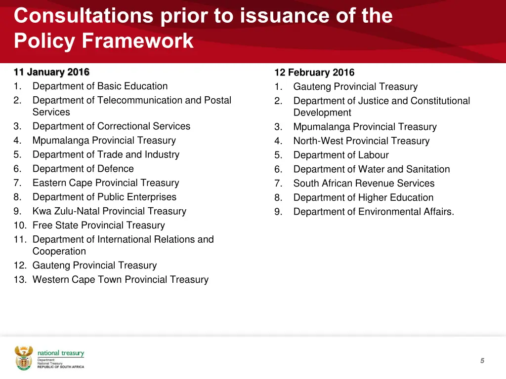 consultations prior to issuance of the policy