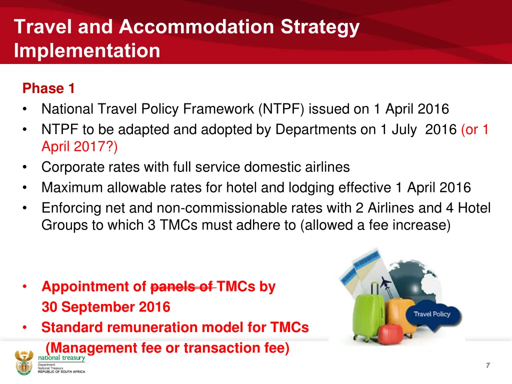 travel and accommodation strategy implementation