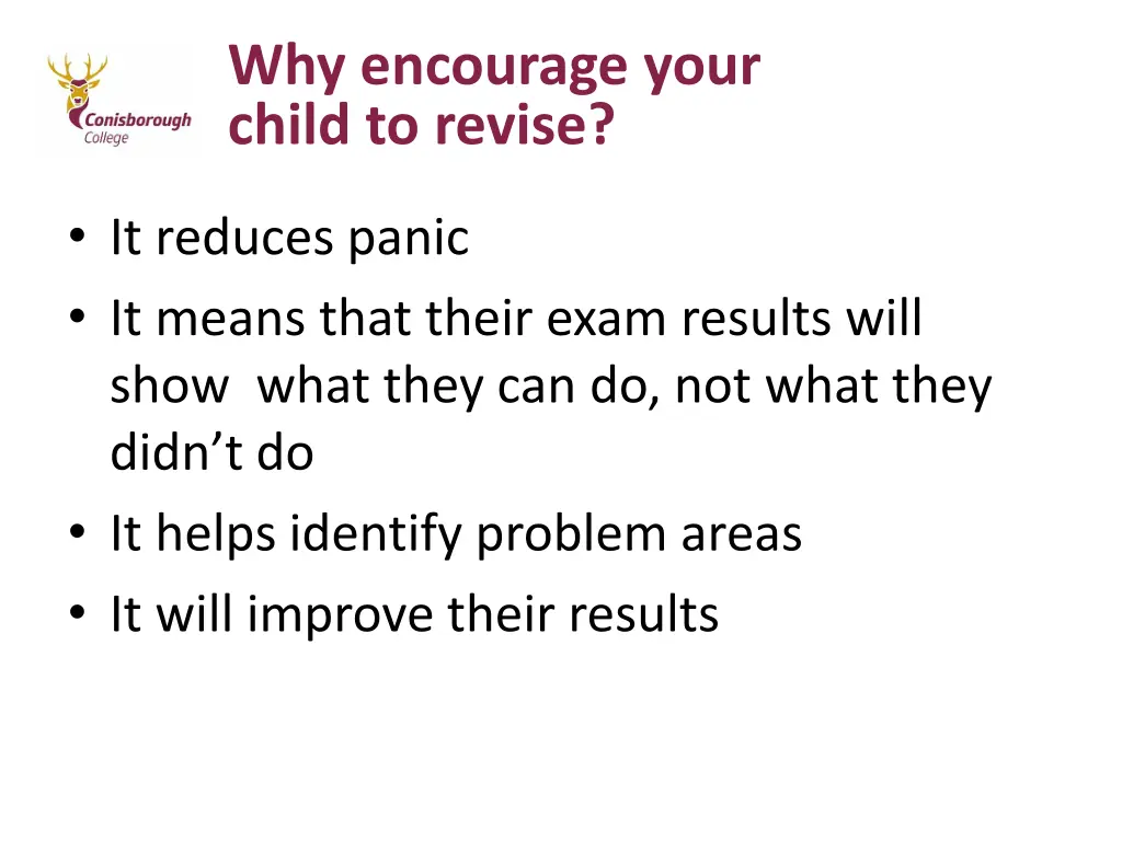 why encourage your child to revise