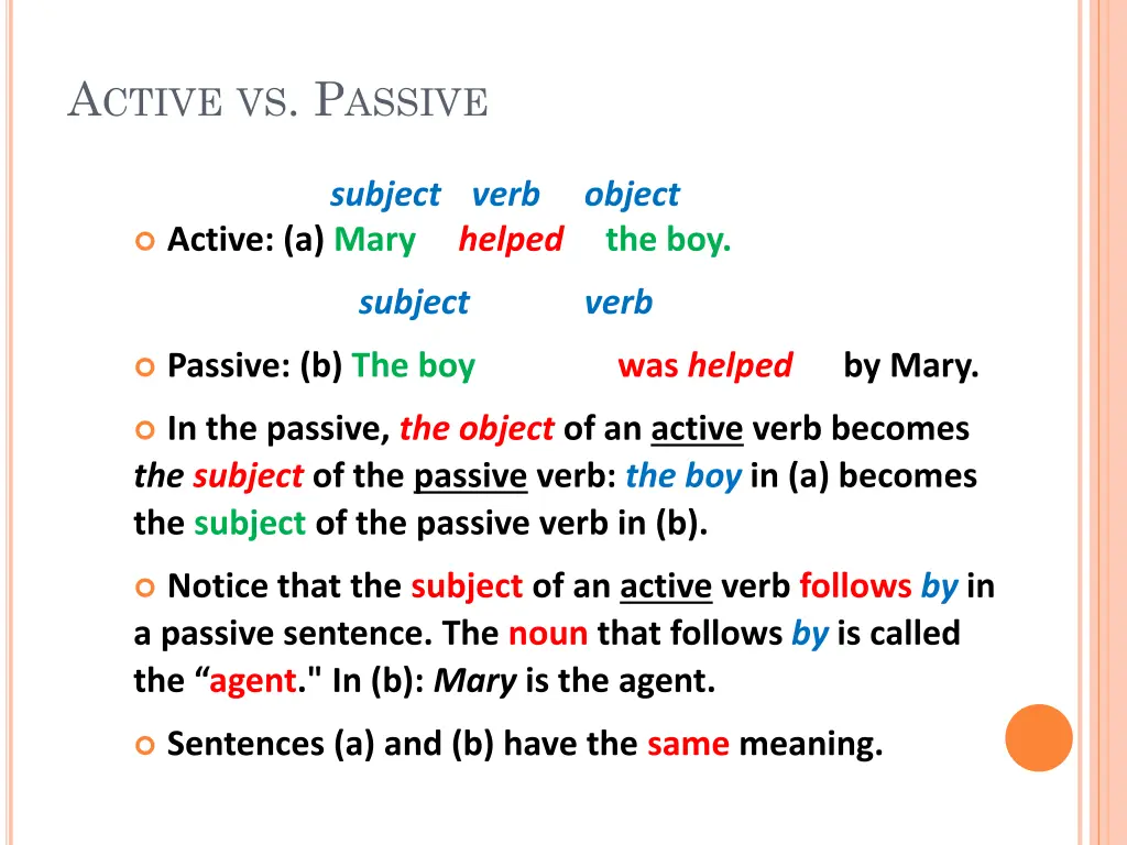 a ctive vs p assive