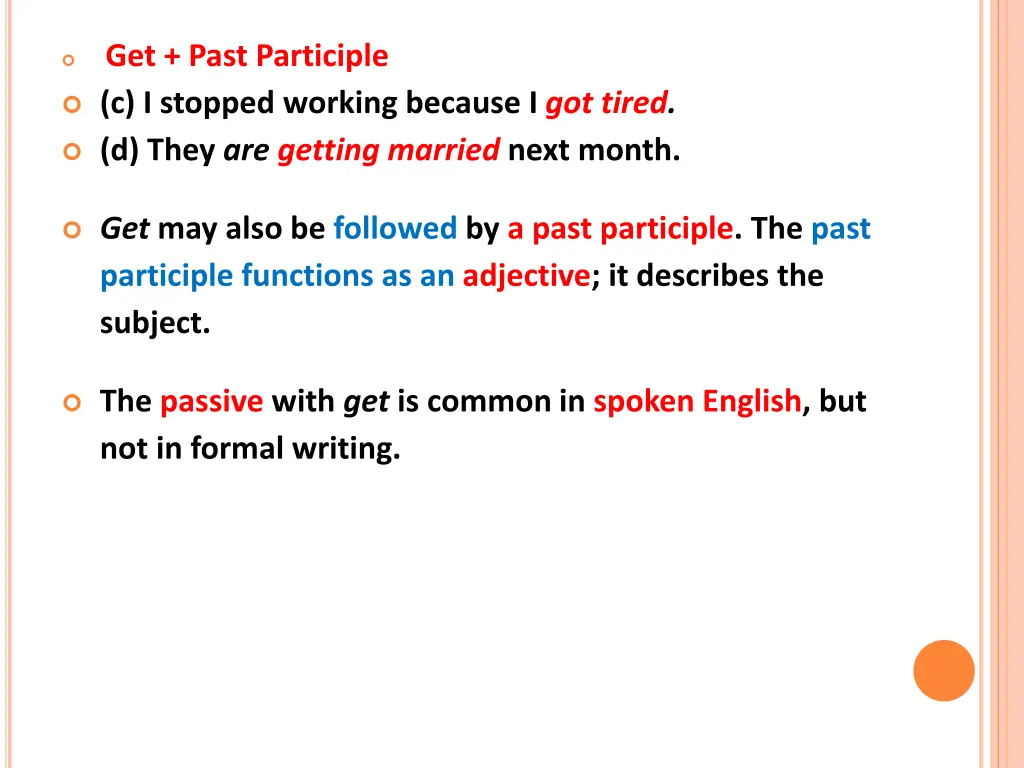 get past participle