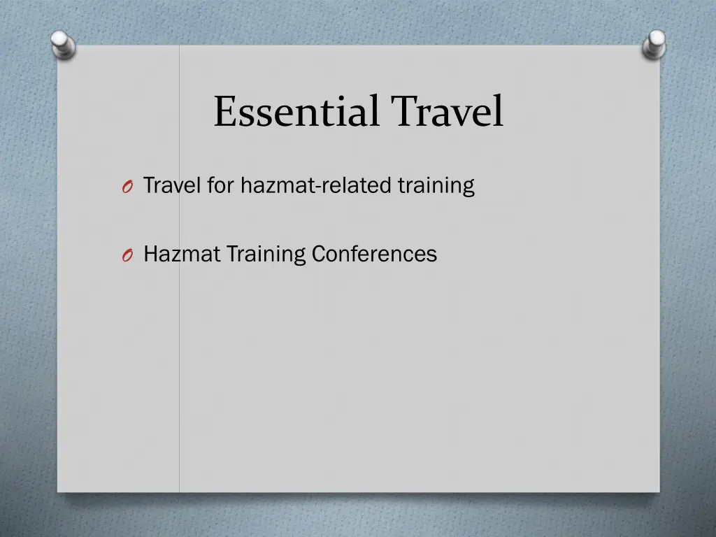 essential travel