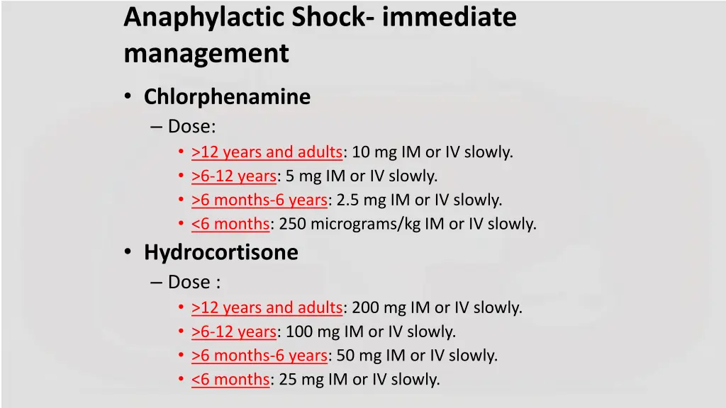 anaphylactic shock immediate management