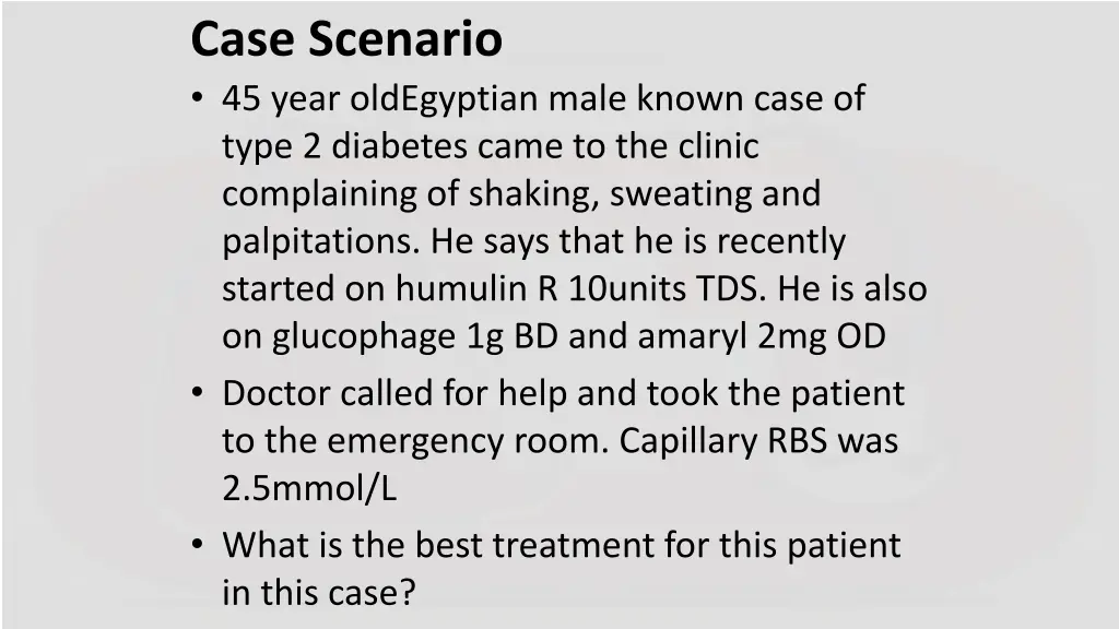 case scenario 45 year oldegyptian male known case