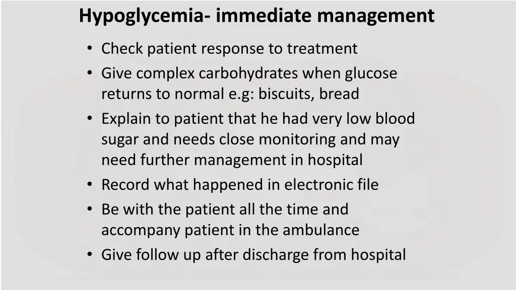 hypoglycemia immediate management 2