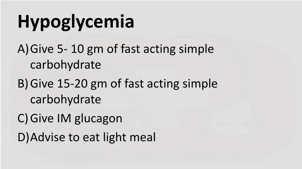 hypoglycemia