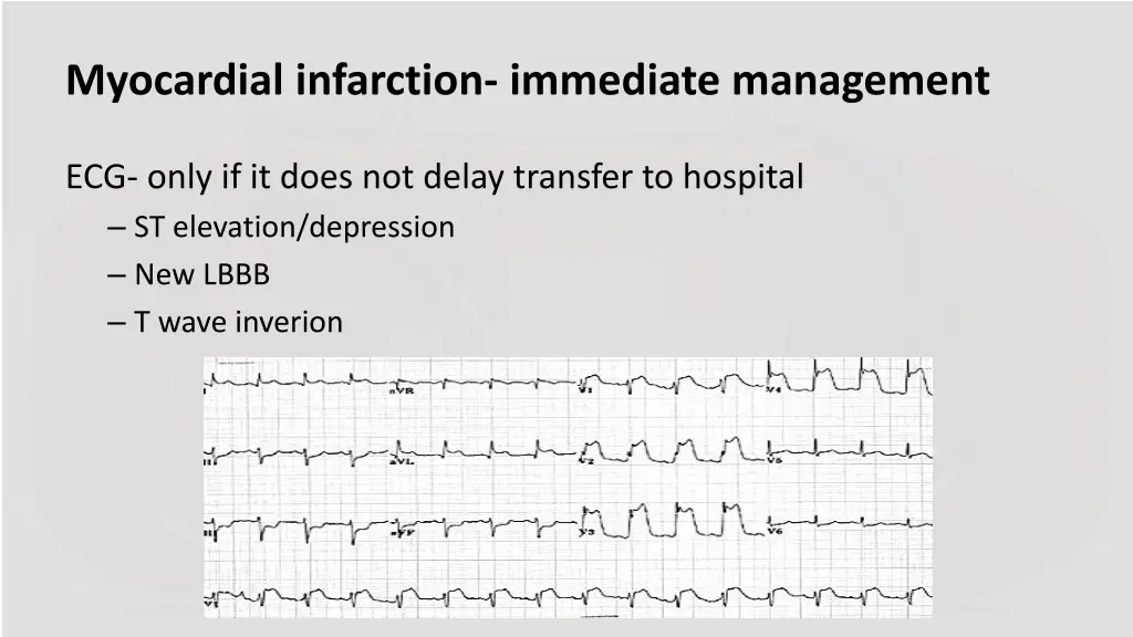 myocardial infarction immediate management 1