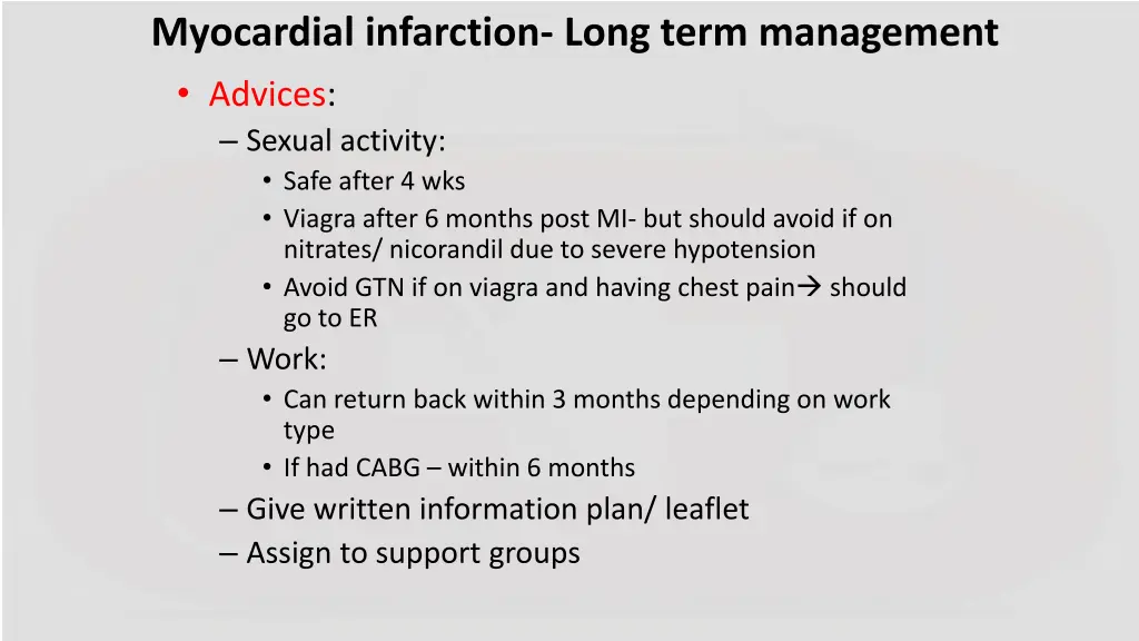 myocardial infarction long term management 3