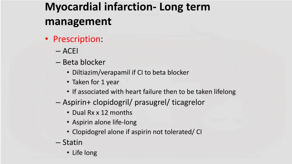 myocardial infarction long term management 4