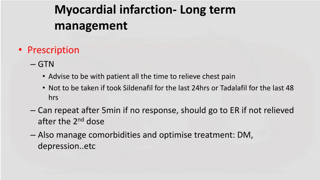 myocardial infarction long term management 5