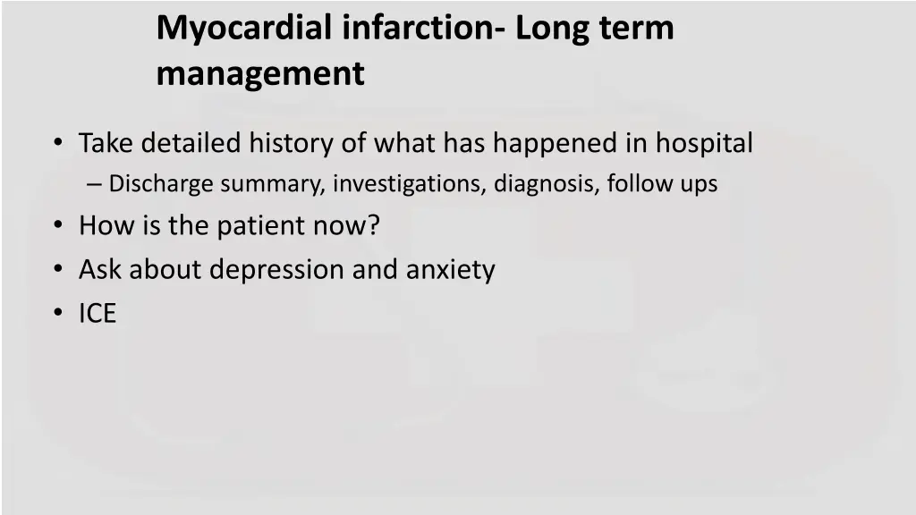 myocardial infarction long term management