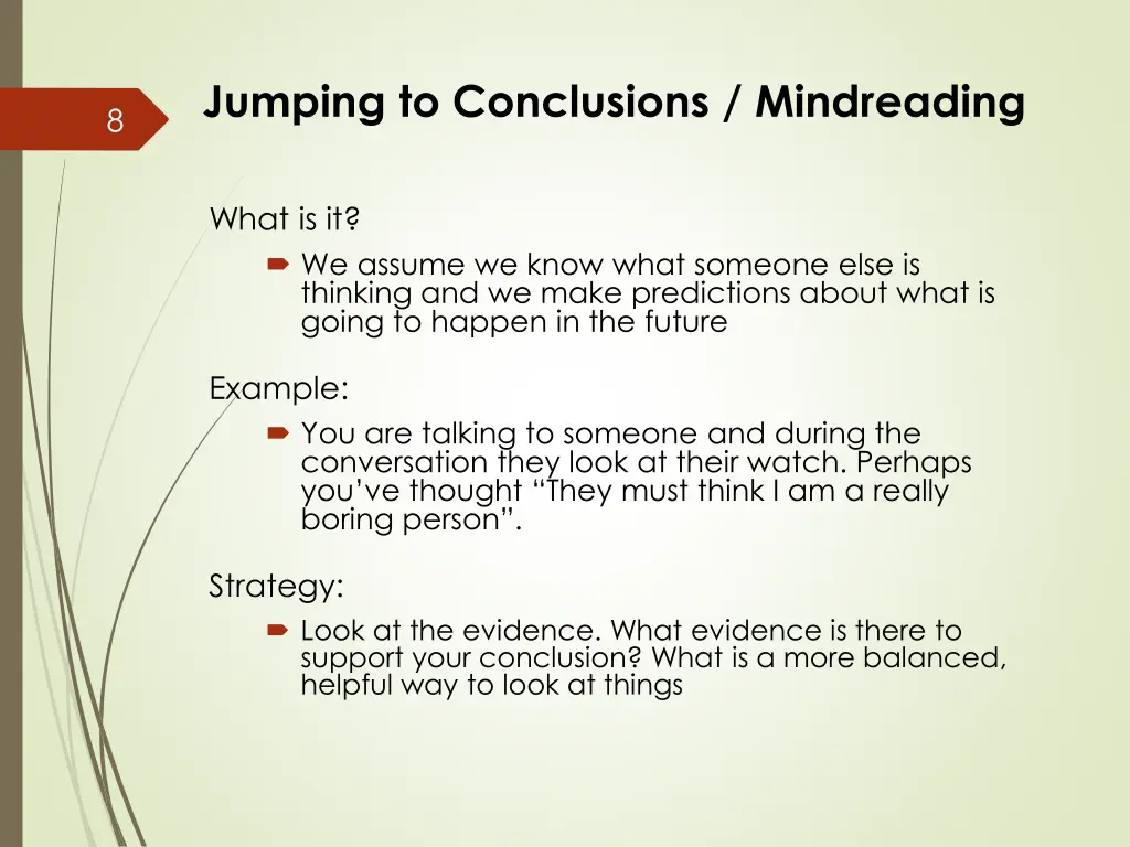 jumping to conclusions mindreading