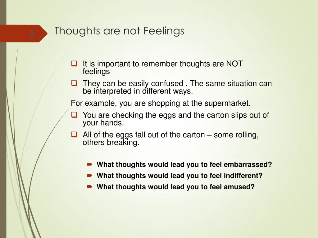 thoughts are not feelings