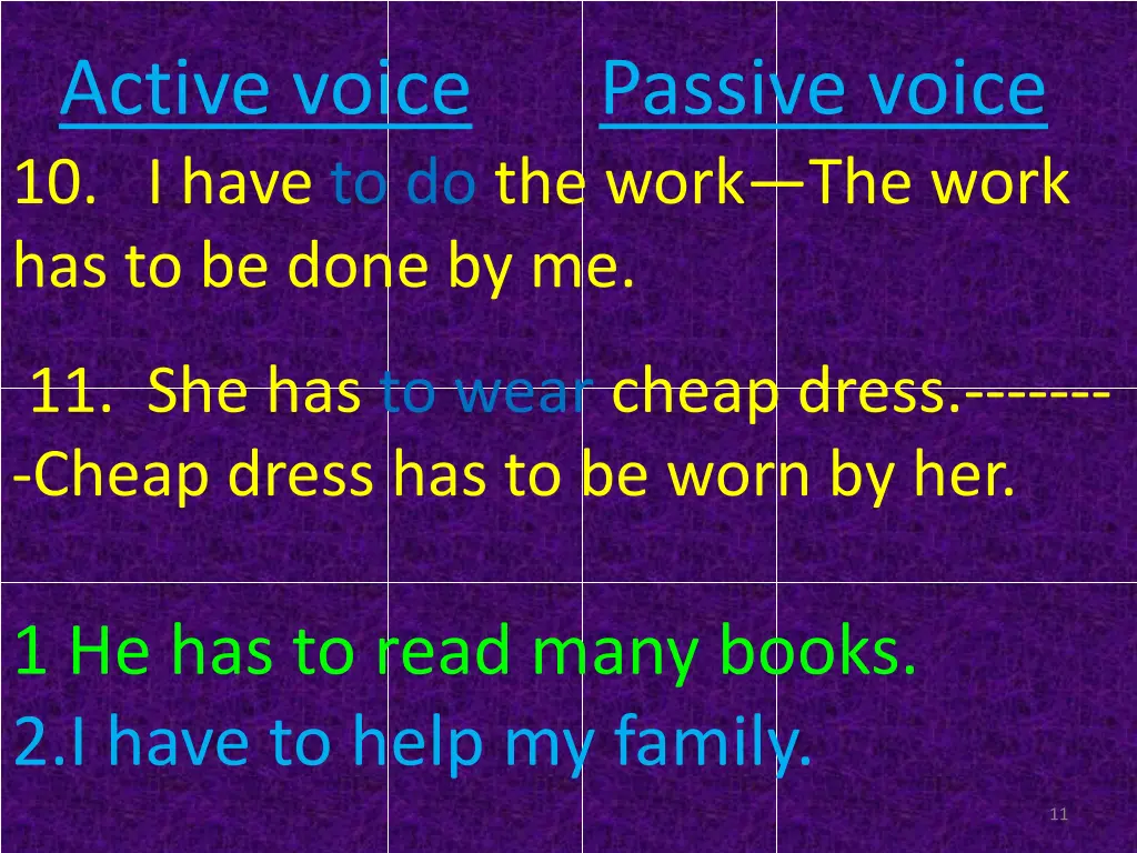 active voice 10 i have to do the work the work