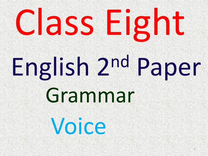 class eight english 2 nd paper grammar voice