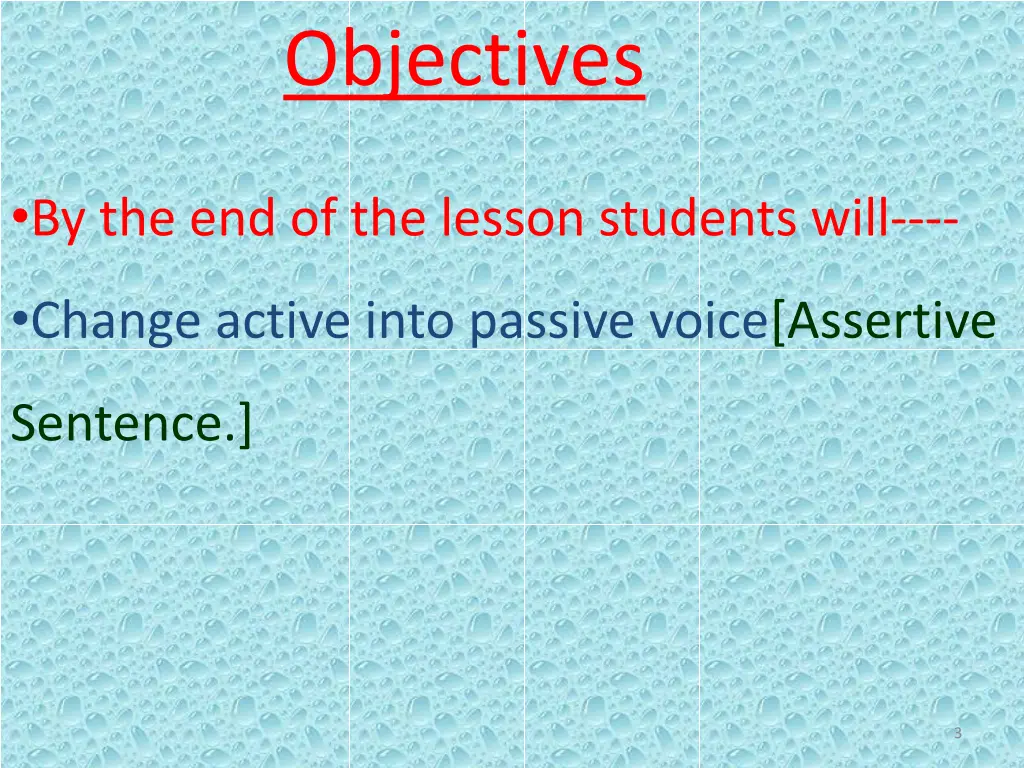 objectives