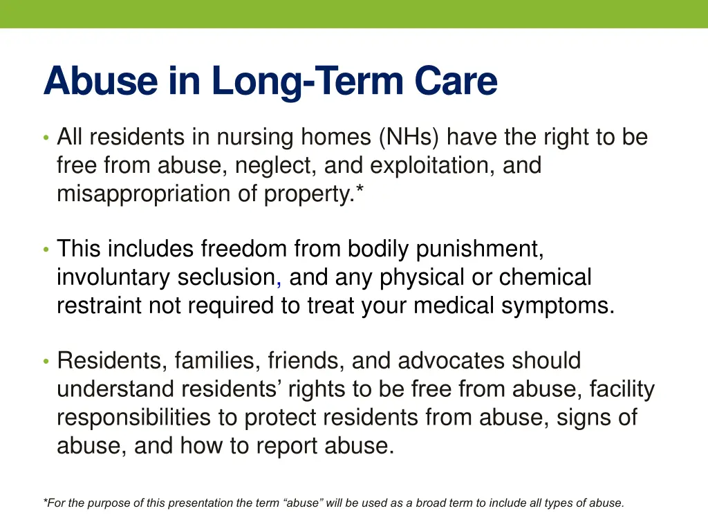 abuse in long term care