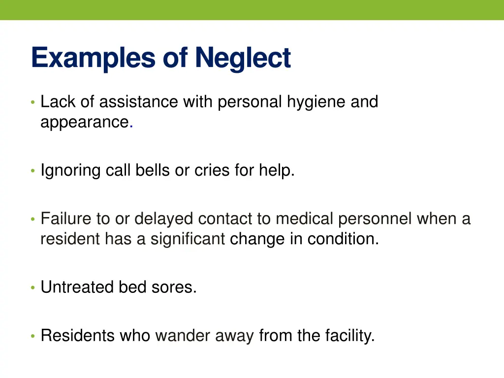 examples of neglect 1