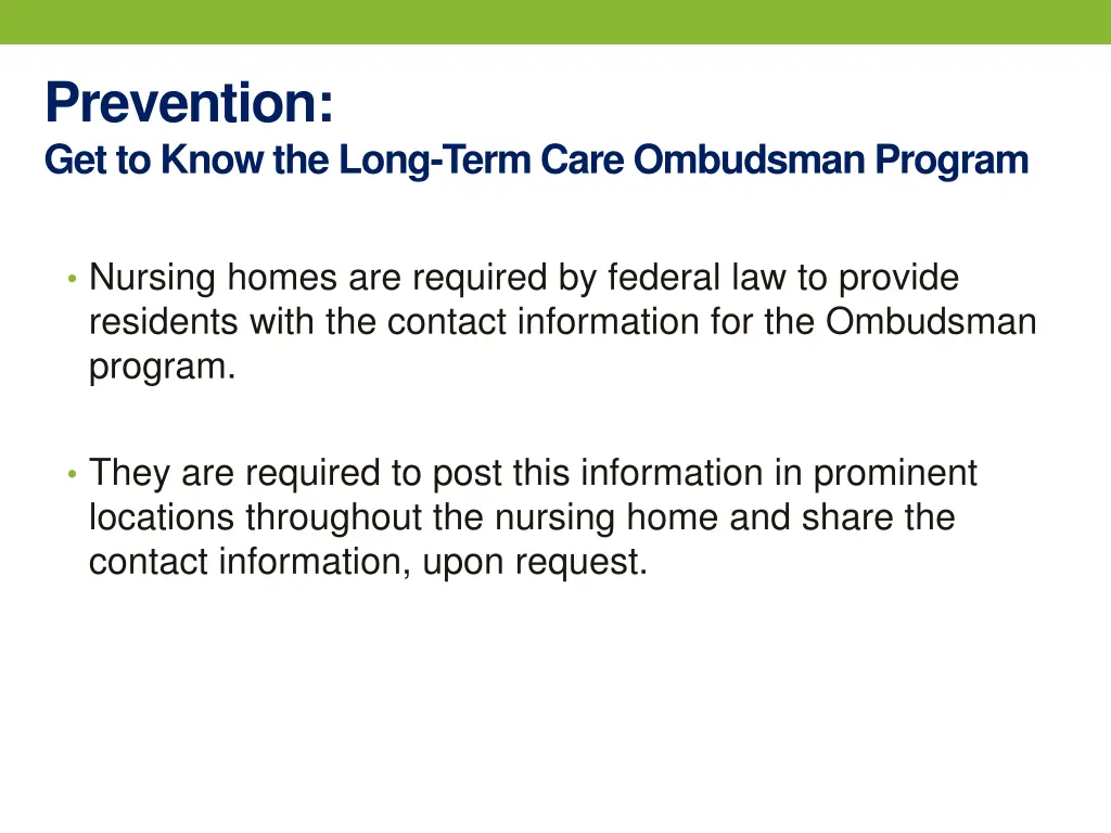 prevention get to know the long term care 1