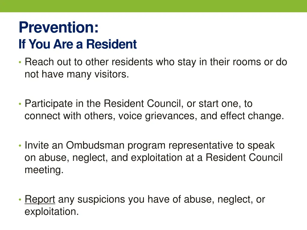 prevention if you are a resident reach