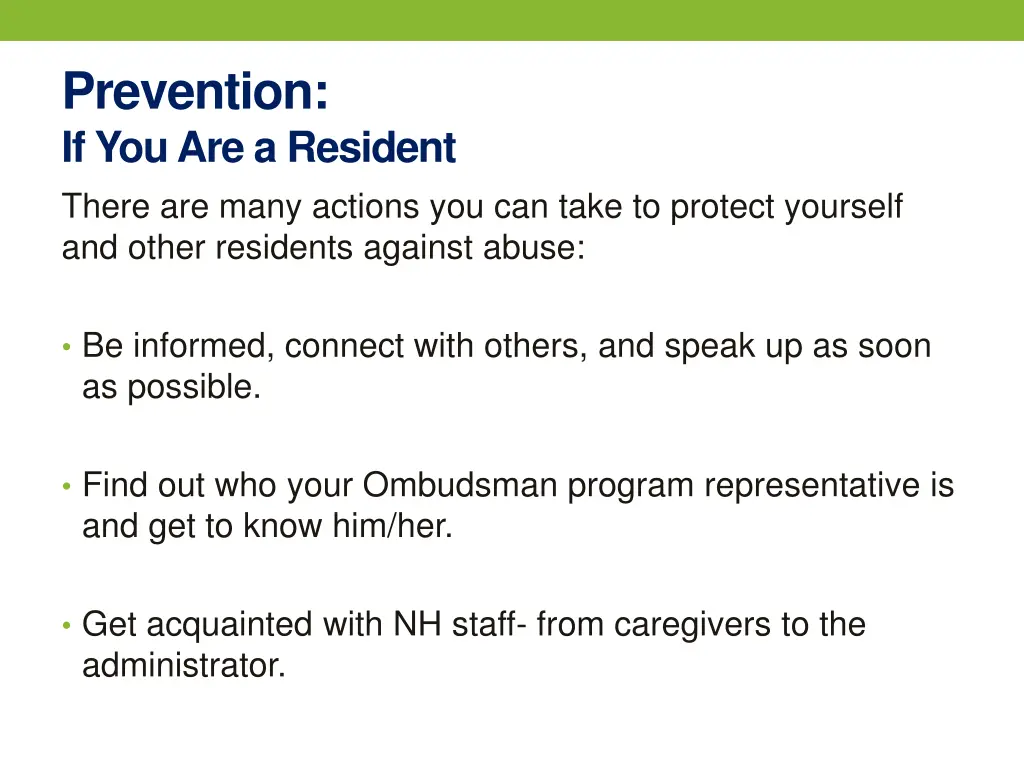 prevention if you are a resident there are many