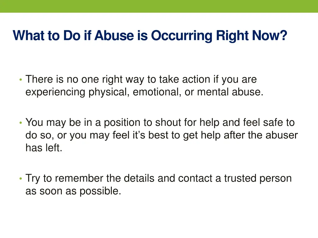 what to do if abuse is occurring right now