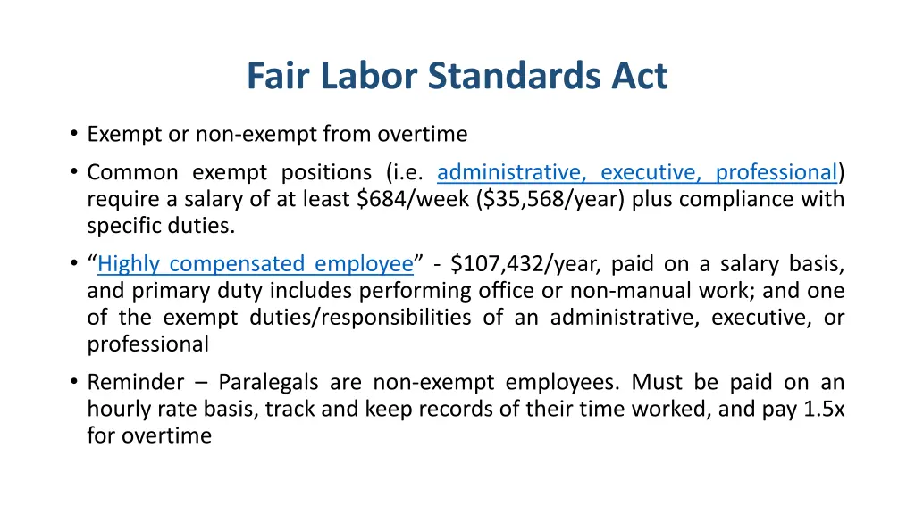 fair labor standards act