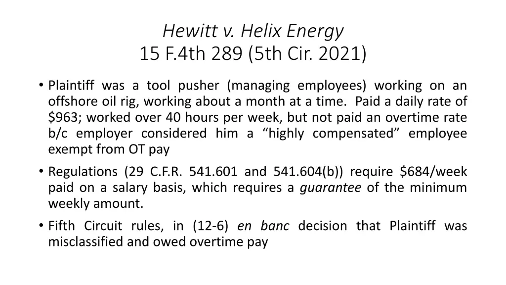 hewitt v helix energy 15 f 4th 289 5th cir 2021