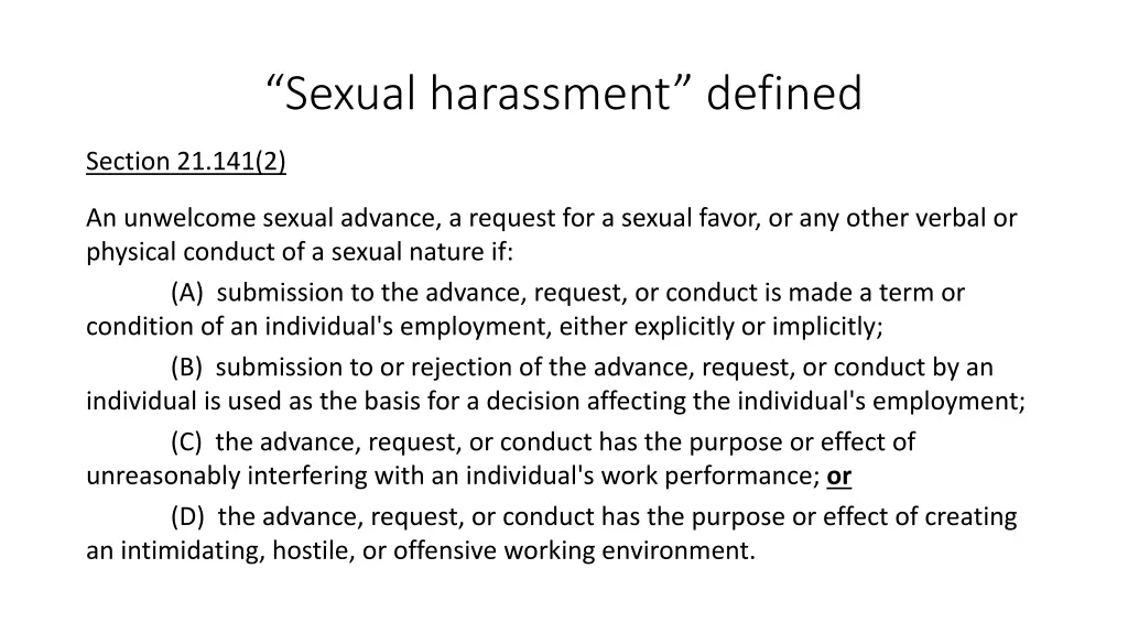 sexual harassment defined