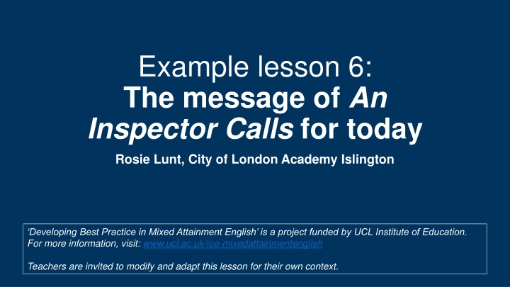 example lesson 6 the message of an inspector