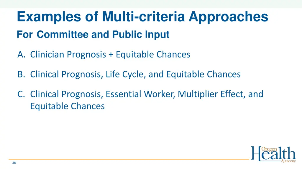 examples of multi criteria approaches