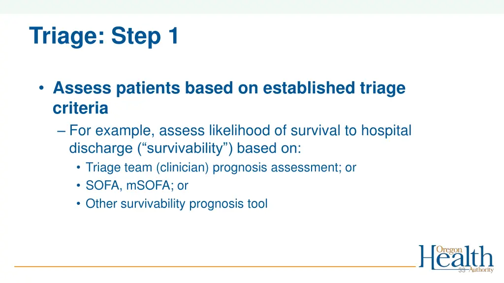 triage step 1