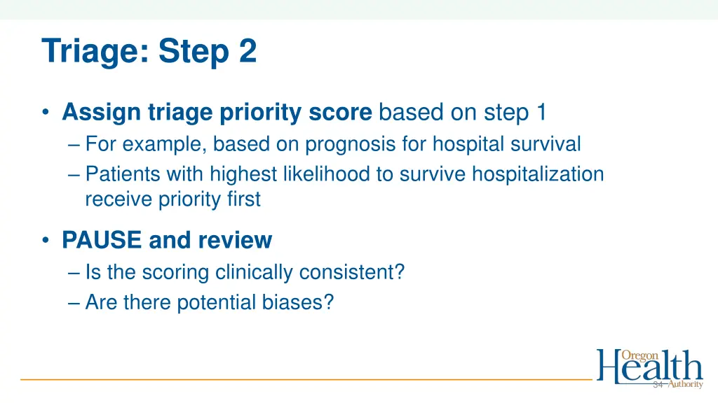 triage step 2