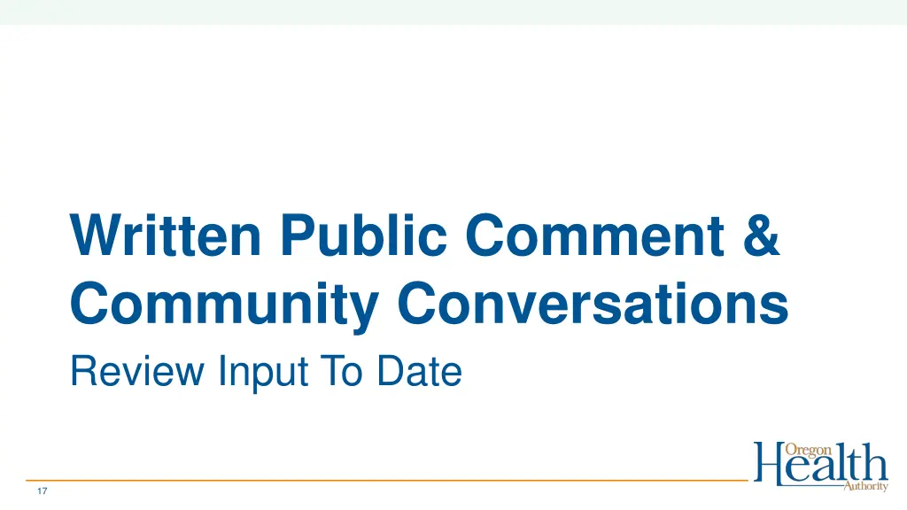 written public comment community conversations