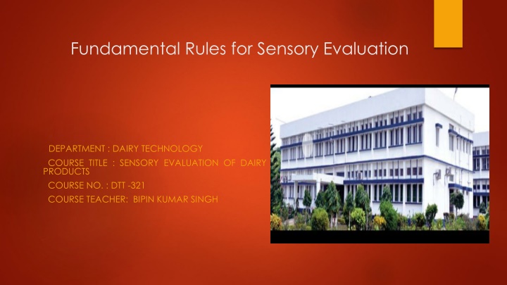 fundamental rules for sensory evaluation