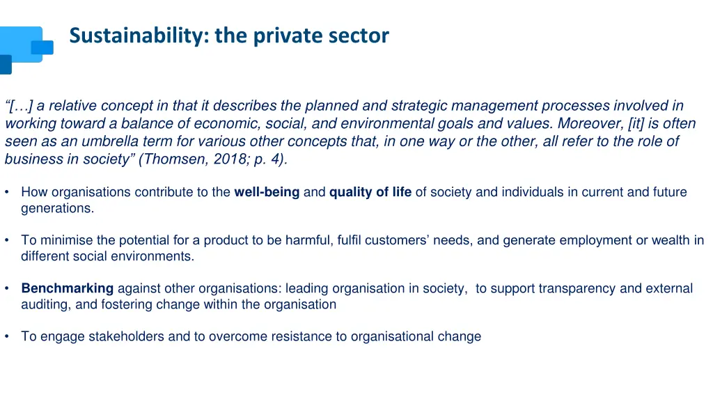 sustainability the private sector