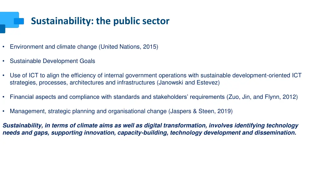 sustainability the public sector