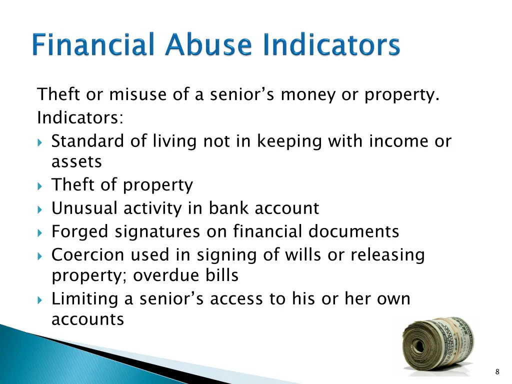 theft or misuse of a senior s money or property