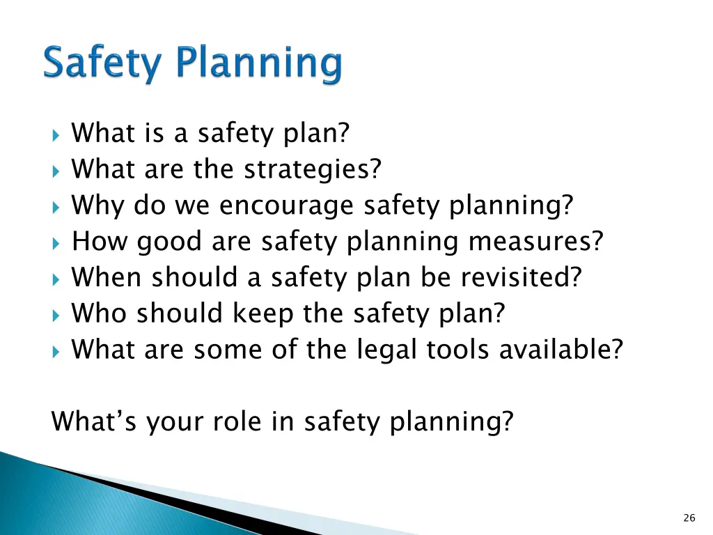 what is a safety plan what are the strategies