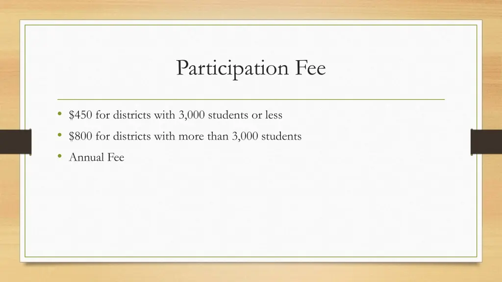 participation fee