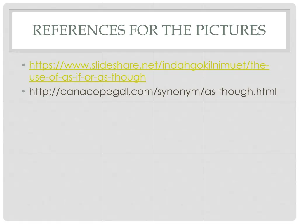 references for the pictures