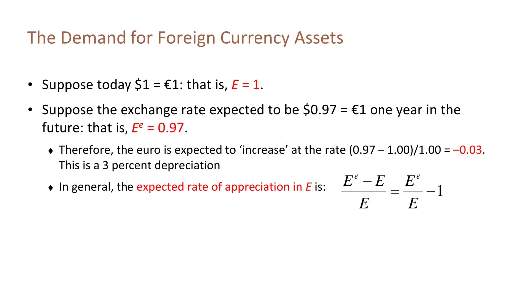 the demand for foreign currency assets