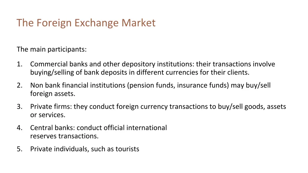 the foreign exchange market