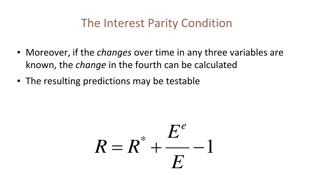 the interest parity condition 2