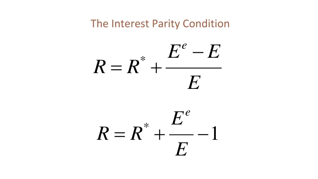 the interest parity condition