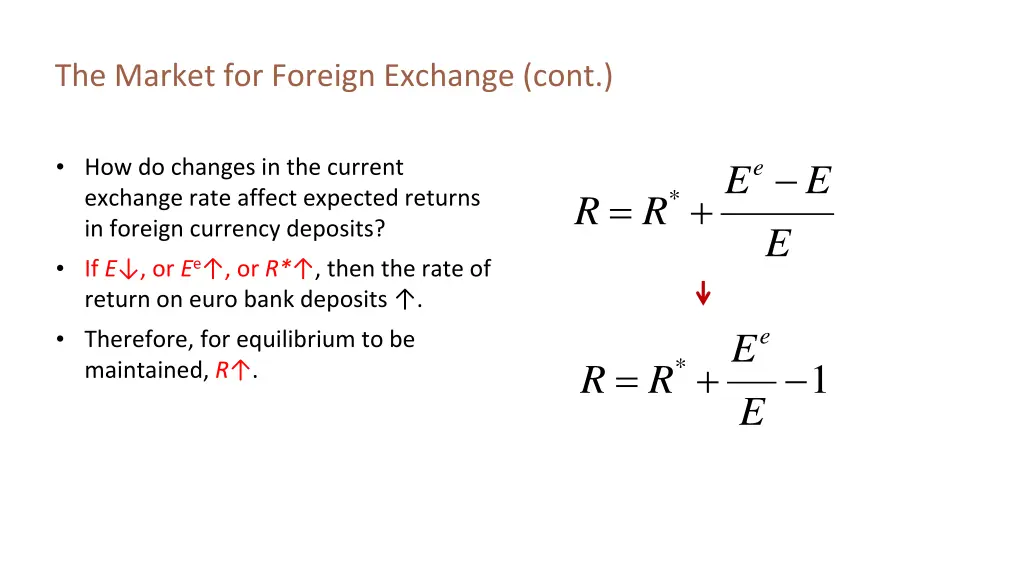 the market for foreign exchange cont