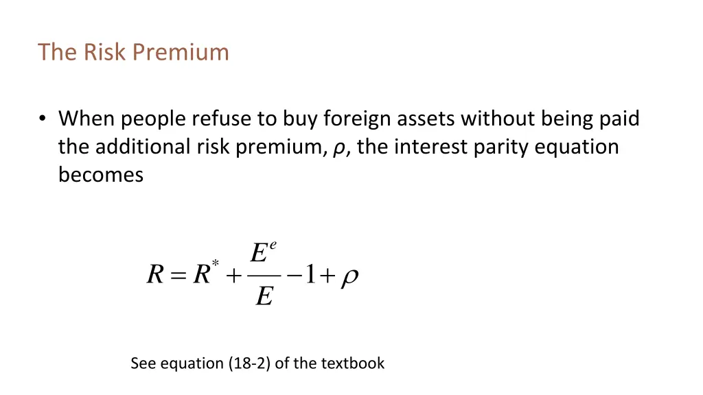 the risk premium 1