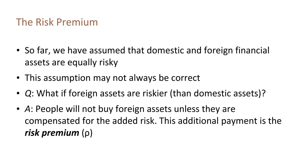 the risk premium