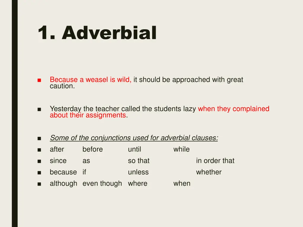 1 adverbial